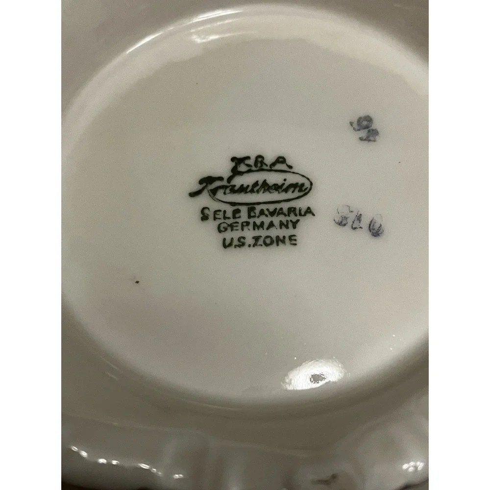 VTG Krautheim Bavarian Porcelain China Floral Sugar Bowl US Zone Germany 1940s